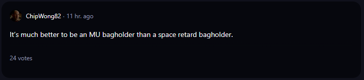 A comment on r/WallStreetBets subreddit. 