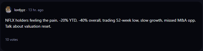 A comment on r/WallStreetBets subreddit. 