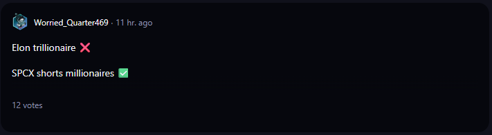 A comment on r/WallStreetBets subreddit. 